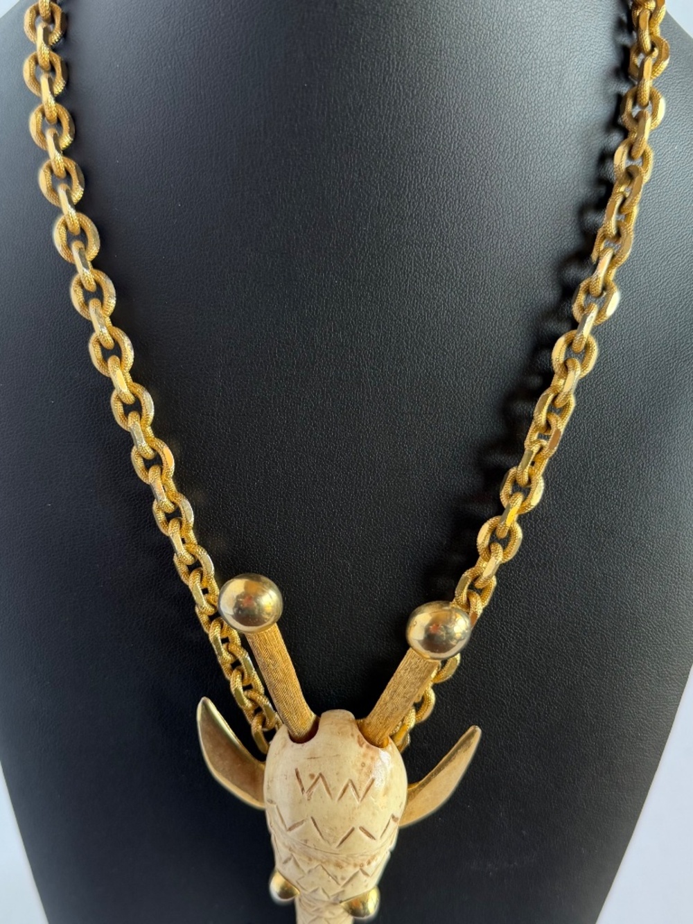 Rare Vintage Luca Razza Resin Giraffe Pendant Necklace